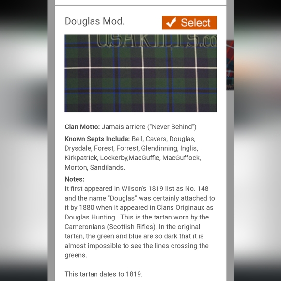 USA Mini Kilt, Womens, Douglas Mod Tartan, 40 inch waist,  custom made - Picture 9 of 9